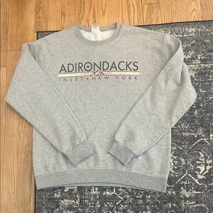 Vintage Jerzees Gray 'Adirondacks' Crewneck Sweatshirt